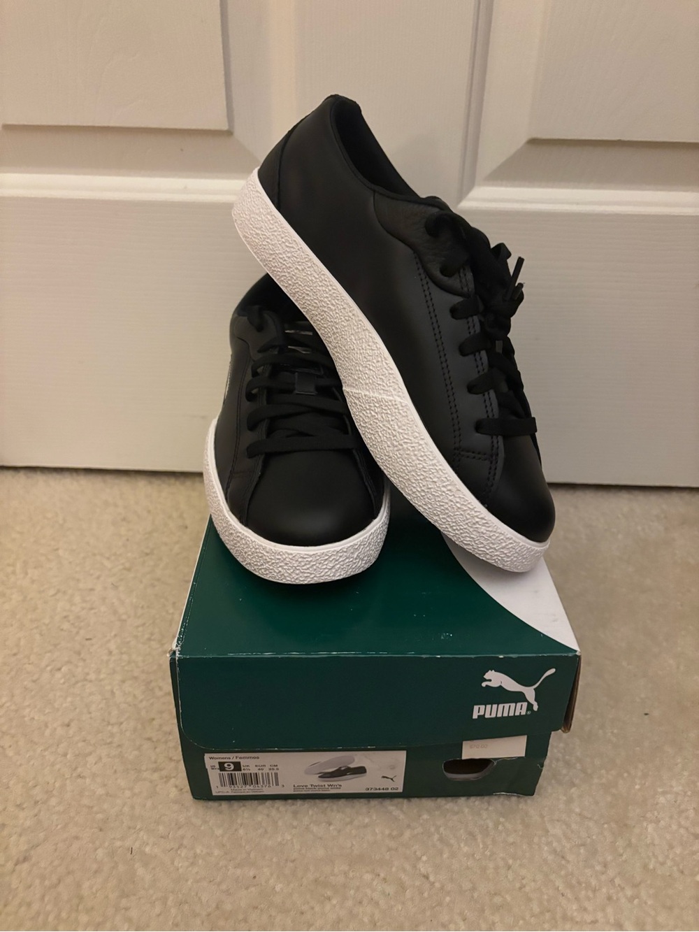 Puma Women’s Love Twist Black Low-Top Sneakers with White Sole New